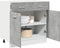 vidaXL - Onderkast - met - lade - 80x46x81,5 - cm - bewerkt - hout - betongrijs
