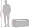 vidaXL - Opbergbank - 100x50x52 - cm - poly - rattan - en - acaciahout - grijs