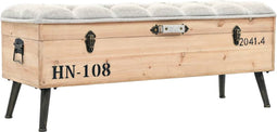 vidaXL - Opbergbank - 110 - cm - massief - vurenhout