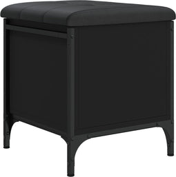 vidaXL - Opbergbank - 42x42x45 - cm - bewerkt - hout - zwart