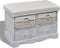 vidaXL - Opbergbank - 62x33x42 - cm - paulowniahout - wit