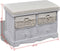 vidaXL - Opbergbank - 62x33x42 - cm - paulowniahout - wit