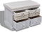 vidaXL - Opbergbank - 62x33x42 - cm - paulowniahout - wit
