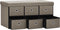 vidaXL - Opbergbank - inklapbaar - 76x38x38 - cm - kunstlinnen - taupe