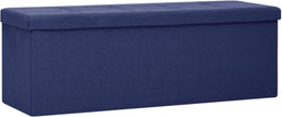vidaXL - Opbergbank - inklapbaar - kunstlinnen - blauw