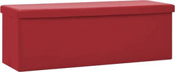 vidaXL - Opbergbank - inklapbaar - PVC - wijnrood