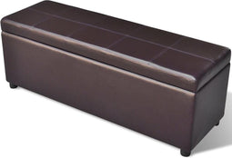 vidaXL - Opbergbank - lang - hout - bruin