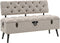 vidaXL - Opbergbank - met - rugleuning - 110 - cm - stof - crèmekleurig