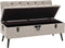 vidaXL - Opbergbank - met - rugleuning - 110 - cm - stof - crèmekleurig