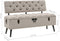 vidaXL - Opbergbank - met - rugleuning - 110 - cm - stof - crèmekleurig