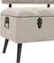 vidaXL - Opbergbank - met - rugleuning - 110 - cm - stof - crèmekleurig