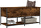 vidaXL - Opbergbankje - 100x42,5x47 - cm - bewerkt - hout - gerookt - eikenkleurig