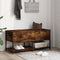 vidaXL - Opbergbankje - 100x42,5x47 - cm - bewerkt - hout - gerookt - eikenkleurig