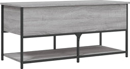 vidaXL - Opbergbankje - 100x42,5x47 - cm - bewerkt - hout - grijs - sonoma - eiken