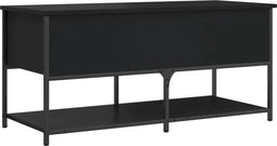 vidaXL - Opbergbankje - 100x42,5x47 - cm - bewerkt - hout - zwart