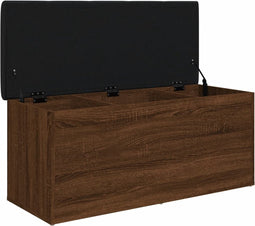 vidaXL - Opbergbankje - 102x42x45 - cm - bewerkt - hout - bruin - eikenkleur