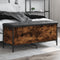 vidaXL - Opbergbankje - 102x42x45 - cm - bewerkt - hout - gerookt - eikenkleurig