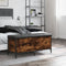 vidaXL - Opbergbankje - 102x42x45 - cm - bewerkt - hout - gerookt - eikenkleurig