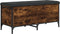 vidaXL - Opbergbankje - 102x42x45 - cm - bewerkt - hout - gerookt - eikenkleurig