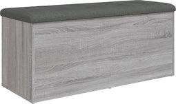 vidaXL - Opbergbankje - 102x42x45 - cm - bewerkt - hout - grijs - sonoma - eikenkleur