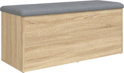vidaXL - Opbergbankje - 102x42x45 - cm - bewerkt - hout - sonoma - eikenkleurig