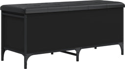 vidaXL - Opbergbankje - 102x42x45 - cm - bewerkt - hout - zwart