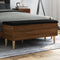 vidaXL - Opbergbankje - 102x42x46 - cm - bewerkt - hout - bruin - eikenkleur