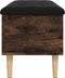 vidaXL - Opbergbankje - 102x42x46 - cm - bewerkt - hout - gerookt - eikenkleurig
