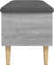 vidaXL - Opbergbankje - 102x42x46 - cm - bewerkt - hout - grijs - sonoma - eikenkleur