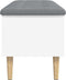 vidaXL - Opbergbankje - 102x42x46 - cm - bewerkt - hout - wit