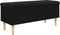 vidaXL - Opbergbankje - 102x42x46 - cm - bewerkt - hout - zwart