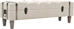 vidaXL - Opbergbankje - 111x34x37 - cm - massief - hout - en - staal