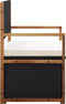 vidaXL - Opbergbankje - 115 - cm - poly - rattan - en - massief - acaciahout - zwart