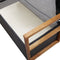 vidaXL - Opbergbankje - 115 - cm - poly - rattan - en - massief - acaciahout - zwart