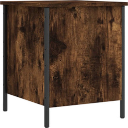 vidaXL - Opbergbankje - 40x42,5x50 - cm - bewerkt - hout - gerookt - eikenkleurig