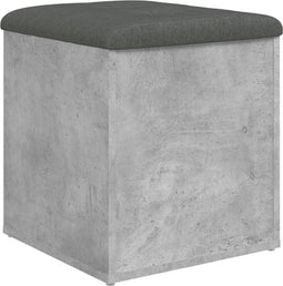 vidaXL - Opbergbankje - 42x42x45 - cm - bewerkt - hout - betongrijs