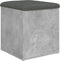 vidaXL - Opbergbankje - 42x42x45 - cm - bewerkt - hout - betongrijs