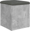 vidaXL - Opbergbankje - 42x42x45 - cm - bewerkt - hout - betongrijs