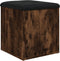 vidaXL - Opbergbankje - 42x42x45 - cm - bewerkt - hout - gerookt - eikenkleurig