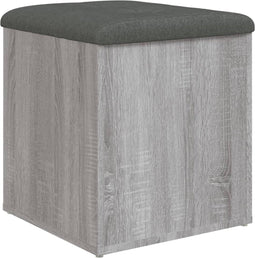 vidaXL - Opbergbankje - 42x42x45 - cm - bewerkt - hout - grijs - sonoma - eikenkleurig