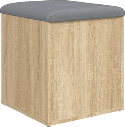 vidaXL - Opbergbankje - 42x42x45 - cm - bewerkt - hout - sonoma - eikenkleurig