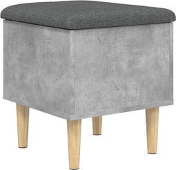vidaXL - Opbergbankje - 42x42x46 - cm - bewerkt - hout - betongrijs