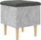 vidaXL - Opbergbankje - 42x42x46 - cm - bewerkt - hout - betongrijs