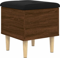 vidaXL - Opbergbankje - 42x42x46 - cm - bewerkt - hout - bruin - eikenkleur