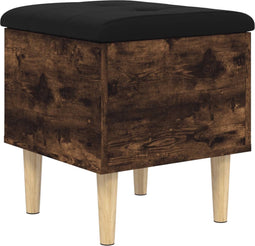 vidaXL - Opbergbankje - 42x42x46 - cm - bewerkt - hout - gerookt - eikenkleurig