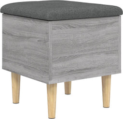 vidaXL - Opbergbankje - 42x42x46 - cm - bewerkt - hout - grijs - sonoma - eikenkleurig