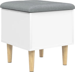 vidaXL - Opbergbankje - 42x42x46 - cm - bewerkt - hout - wit