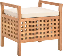 vidaXL - Opbergbankje - 49x48x49 - cm - massief - walnotenhout
