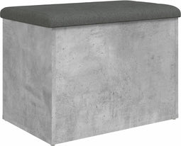 vidaXL - Opbergbankje - 62x42x45 - cm - bewerkt - hout - betongrijs