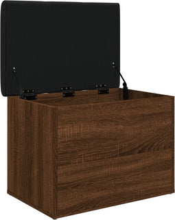 vidaXL - Opbergbankje - 62x42x45 - cm - bewerkt - hout - bruin - eikenkleur